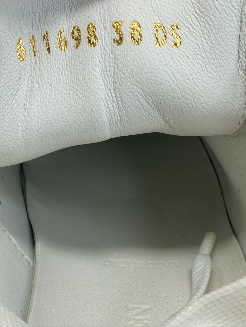 Alexander McQueen White Sneakers with Yellow-Green Soles and Metallic Gold Heel - Picture 5 of 6
